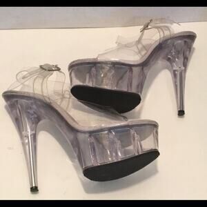 DELIGHT DANCER LUCITE 1 3/4” PLATFORM 6” HEEL 7 from toe - heel